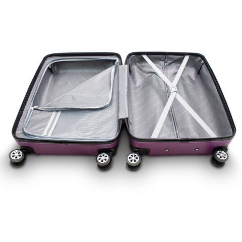 ZESTAW WALIZEK 3SZT PODRÓŻNE LILA NA 4 KÓŁKACH 360 STOPNI BARUT ABS