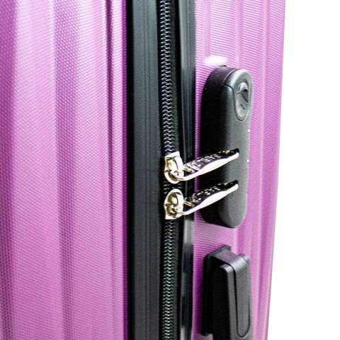 ZESTAW WALIZEK 3SZT PODRÓŻNE LILA NA 4 KÓŁKACH 360 STOPNI BARUT ABS