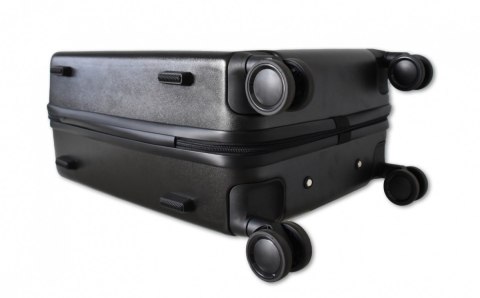 ZESTAW WALIZEK PODRÓŻNYCH NA 4 KÓŁKACH XL+L ABS CZARNE SOLIDNE 360 STOPNI