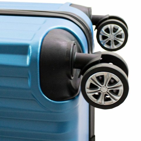 ZESTAW WALIZEK SET WALIZKI NIEBIESKIE XL+L+M KOMPLET PODRÓŻNE NA KÓŁKACH