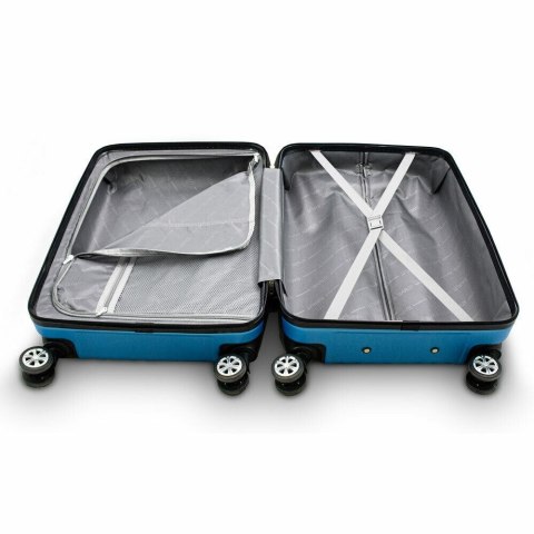 ZESTAW WALIZEK SET WALIZKI NIEBIESKIE XL+L+M KOMPLET PODRÓŻNE NA KÓŁKACH