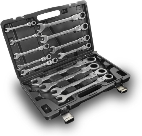 Zestaw Kluczy Płasko-oczkowych z grzechotką 13 elementów BituX