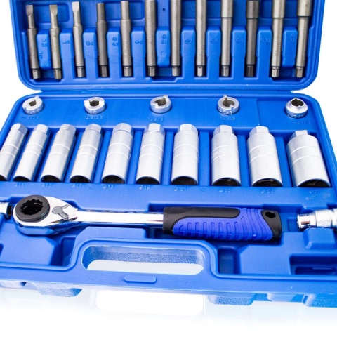 Zestaw kluczy nasadowych do amortyzatorów i kompresor sprężyn BITUXX – 43 elementy