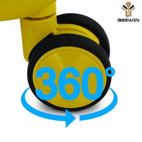 Zestaw walizek BERWIN Torna 4w1 – twarde walizki na kółkach + kosmetyczka Tropic Gelb