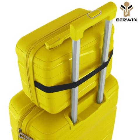 Zestaw walizek BERWIN Torna 4w1 – twarde walizki na kółkach + kosmetyczka Tropic Gelb