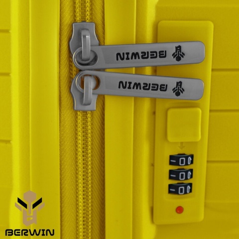 Zestaw walizek BERWIN Torna 4w1 – twarde walizki na kółkach + kosmetyczka Tropic Gelb