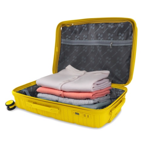 Zestaw walizek BERWIN Torna 4w1 – twarde walizki na kółkach + kosmetyczka Tropic Gelb