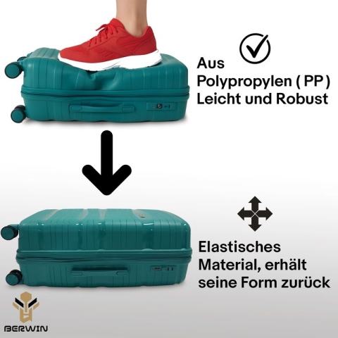 Zestaw walizek BERWIN Torna 4w1 – twarde walizki na kółkach + kosmetyczka Aqua Breeze