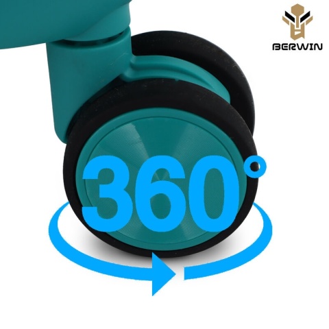 Zestaw walizek BERWIN Torna 4w1 – twarde walizki na kółkach + kosmetyczka Aqua Breeze