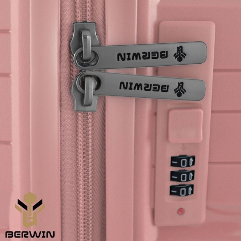 Zestaw walizek BERWIN Torna 4w1 – twarde walizki na kółkach + kosmetyczka DUSTY Rose