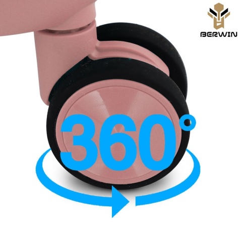 Zestaw walizek BERWIN Torna 4w1 – twarde walizki na kółkach + kosmetyczka DUSTY Rose