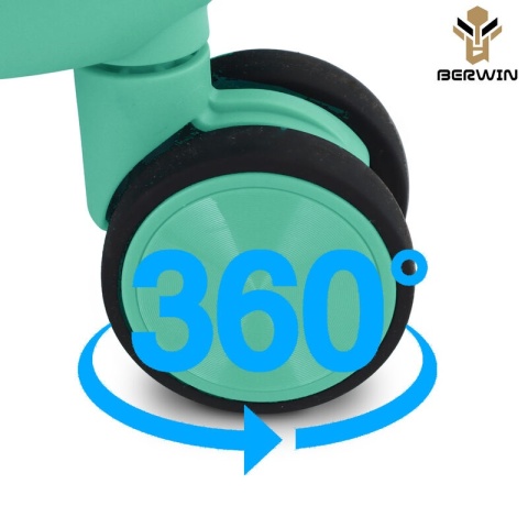 Zestaw walizek BERWIN Torna 4w1 – twarde walizki na kółkach + kosmetyczka Fresh Mint