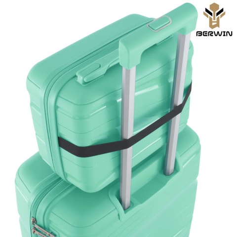Zestaw walizek BERWIN Torna 4w1 – twarde walizki na kółkach + kosmetyczka Fresh Mint