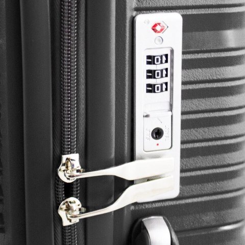 Zestaw walizek podróżnych 3szt Barut Szare ABS 4 kółka 360° rączka teleskopowa