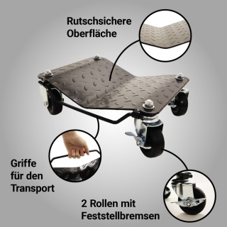 Zestaw wózków manewrowych 2szt po 680kg stalowe Bituxx Profesjonalne