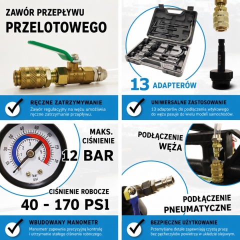 BITUXX uniwersalny 10 L pneumatyczny przyrząd do nalewania oleju przekładniowego – pompa napełniająca do wlewania oleju