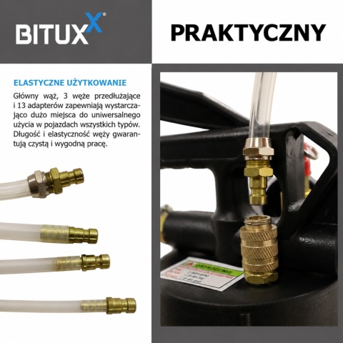 BITUXX uniwersalny 10 L pneumatyczny przyrząd do nalewania oleju przekładniowego – pompa napełniająca do wlewania oleju