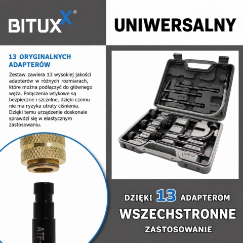 BITUXX uniwersalny 10 L pneumatyczny przyrząd do nalewania oleju przekładniowego – pompa napełniająca do wlewania oleju