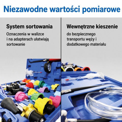 Bituxx 34‑częściowy tester układu chłodzenia – ciśnieniowy test szczelności i napełnianie chłodnicy