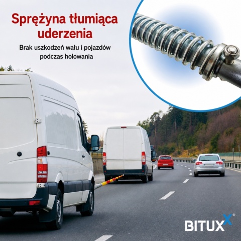 Drążek holowniczy, linka holownicza z amortyzacją do samochodów osobowych — do 5000 kg, z torbą transportową Sztywny Hol