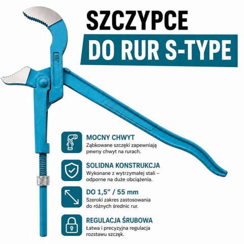 KLUCZ NASTAWNY DO RUR TYP S 1,5 HYDRAULICZNY CZERWONY SZWED BITUXX
