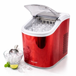 KOSTKARKA MASZYNA DO KOSTEK LODU DRINK BAR AGD CZERWONA INOX STOŁOWA
