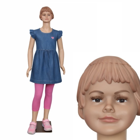 Manekin dziecięcy pełnopostaciowy dziewczęcy 140 cm – do wystawy sklepowej