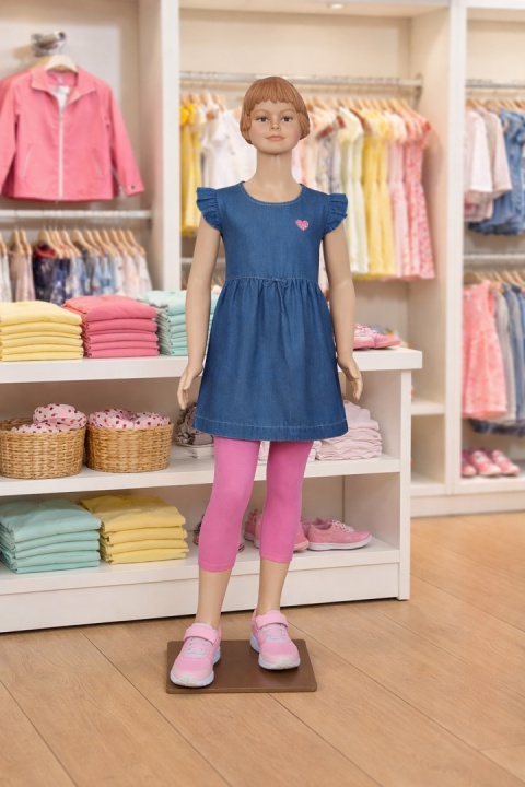 Manekin dziecięcy pełnopostaciowy dziewczęcy 140 cm – do wystawy sklepowej