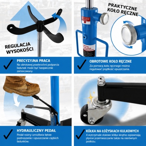 Mobilny podnośnik warsztatowy podnośnik hydrauliczny stabilny do skrzyń biegów