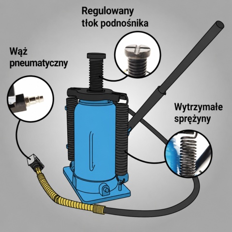 PODNOŚNIK SŁUPEK HYDRAULICZNO-PNEUMATYCZNY 20 TON LEWAREK SŁUPKOWY