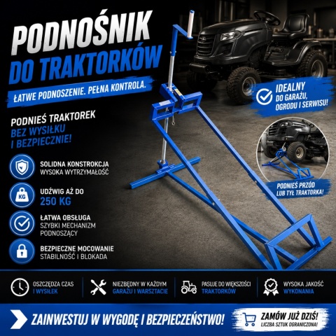 PROFESJONALNY PODNOŚNIK LEWAREK DO KOSIARKI QUADA TRAKTORKA DO 400KG farba antykorozyjna