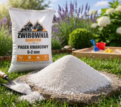 Piasek 20 kg naturalny 0–2 mm – drobny czysty do zapraw, piaskowania i tynków