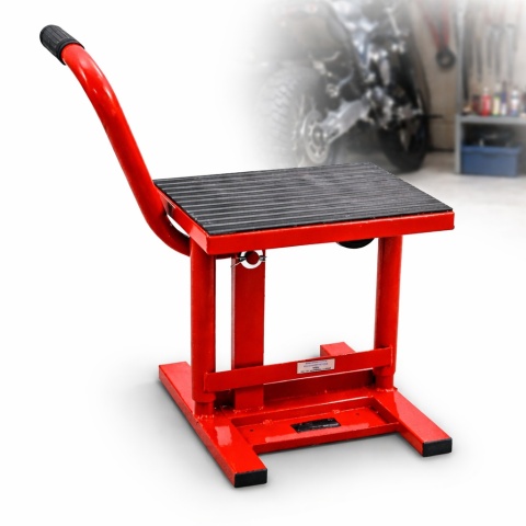 Podnośnik motocyklowy do 150kg 31-41cm 29x24cm Pionowy Czerwony Serwisowy