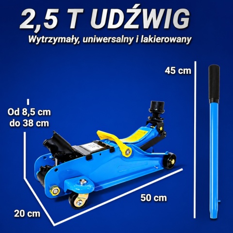 Podnośnik samochodowy lewarek Hydrauliczny Żaba do 2,5 tony warsztatowy