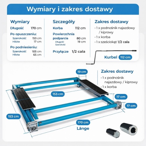 Podnośnik uchylny 3T 3000 kg - profesjonalny podnośnik samochodowy do warsztatu