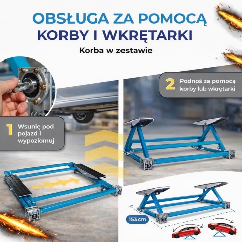 Podnośnik uchylny 3T 3000 kg - profesjonalny podnośnik samochodowy do warsztatu