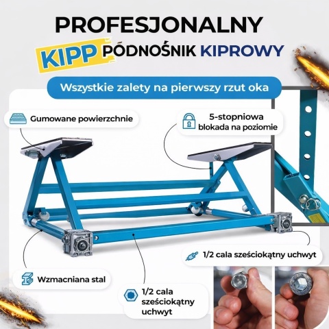 Podnośnik uchylny 3T 3000 kg - profesjonalny podnośnik samochodowy do warsztatu