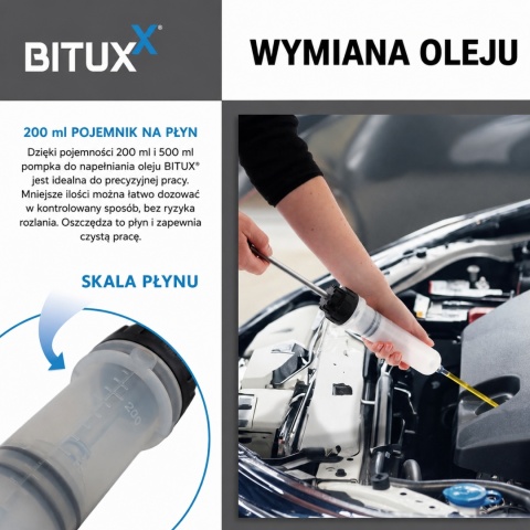 Pompa do napełniania i ekstrakcji płynów BITUXX 200 ml + 500 ml
