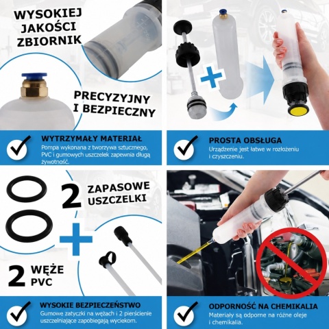 Pompa do napełniania i ekstrakcji płynów BITUXX 200 ml + 500 ml