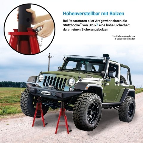 Regulowany stojak podporowy 12T do samochodów i maszyn 74-122 cm stalowy