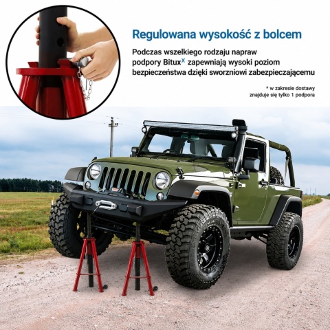 Regulowany stojak podporowy 12T do samochodów i maszyn 74-122 cm stalowy