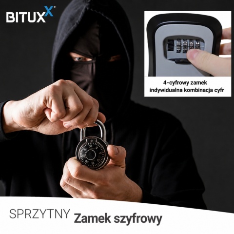 SEJF NA KLUCZE SZYFROWY ZEWNĘTRZNY BITUXX SKRYTKA SZAFKA NA KOD