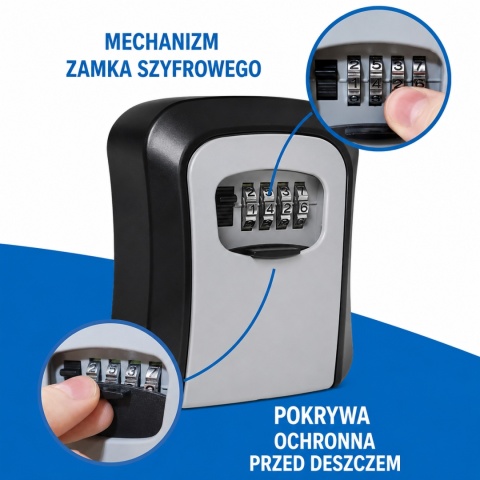 SEJF NA KLUCZE SZYFROWY ZEWNĘTRZNY BITUXX SKRYTKA SZAFKA NA KOD