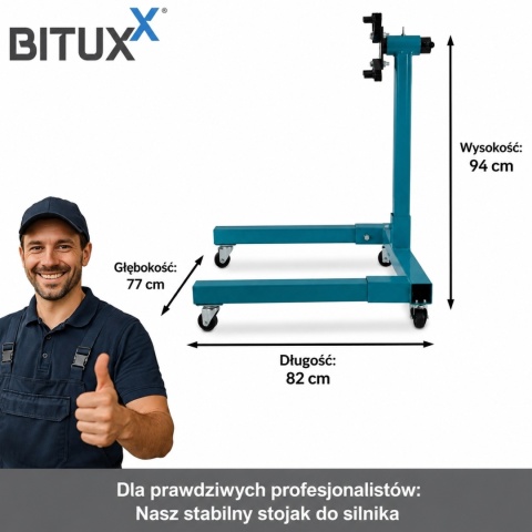 Stojak do montażu silnika 570 kg mobilny obrotowy – mobilny stojak warsztatowy z obrotowym uchwytem do silników i skrzyni biegów