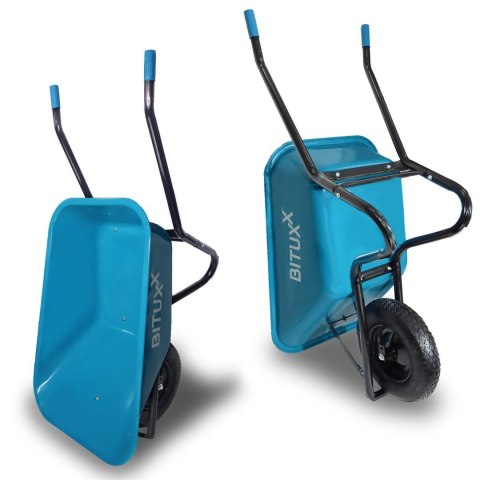 Powystawowa Taczka Ogrodowa Solidna taczka 100L jednokołowa niebieska Mocna 250kg