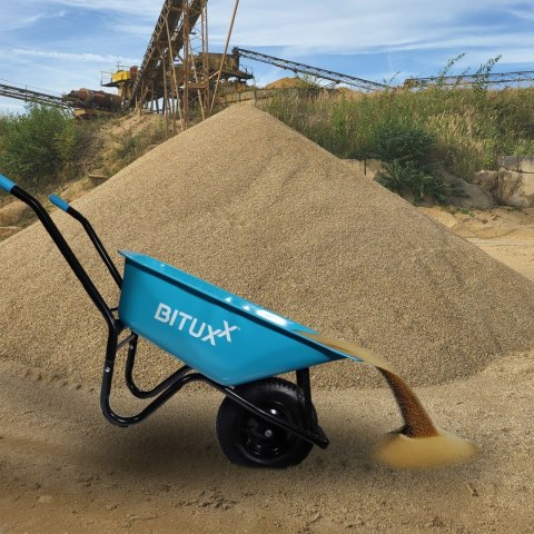 Powystawowa Taczka Ogrodowa Solidna taczka 100L jednokołowa niebieska Mocna 250kg