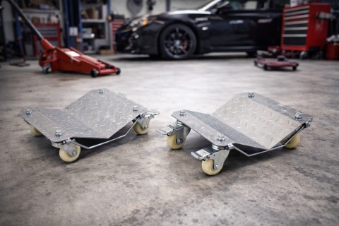 Zestaw 2 sztu wózków manewrowych stalowe wózki mobilne na kółkachdo samochodów