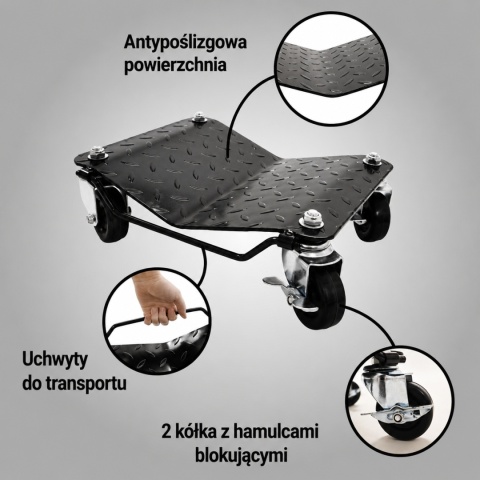 Zestaw wózków manewrowych 2szt po 680kg stalowe Bituxx Profesjonalne