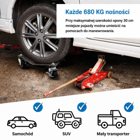 Zestaw wózków manewrowych 2szt po 680kg stalowe Bituxx Profesjonalne