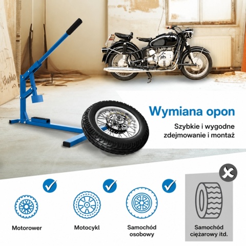 BITUXX – Ręczna montażownica / zmieniarka do opon szybka i prosta wymiana opon w domu czy warsztacie